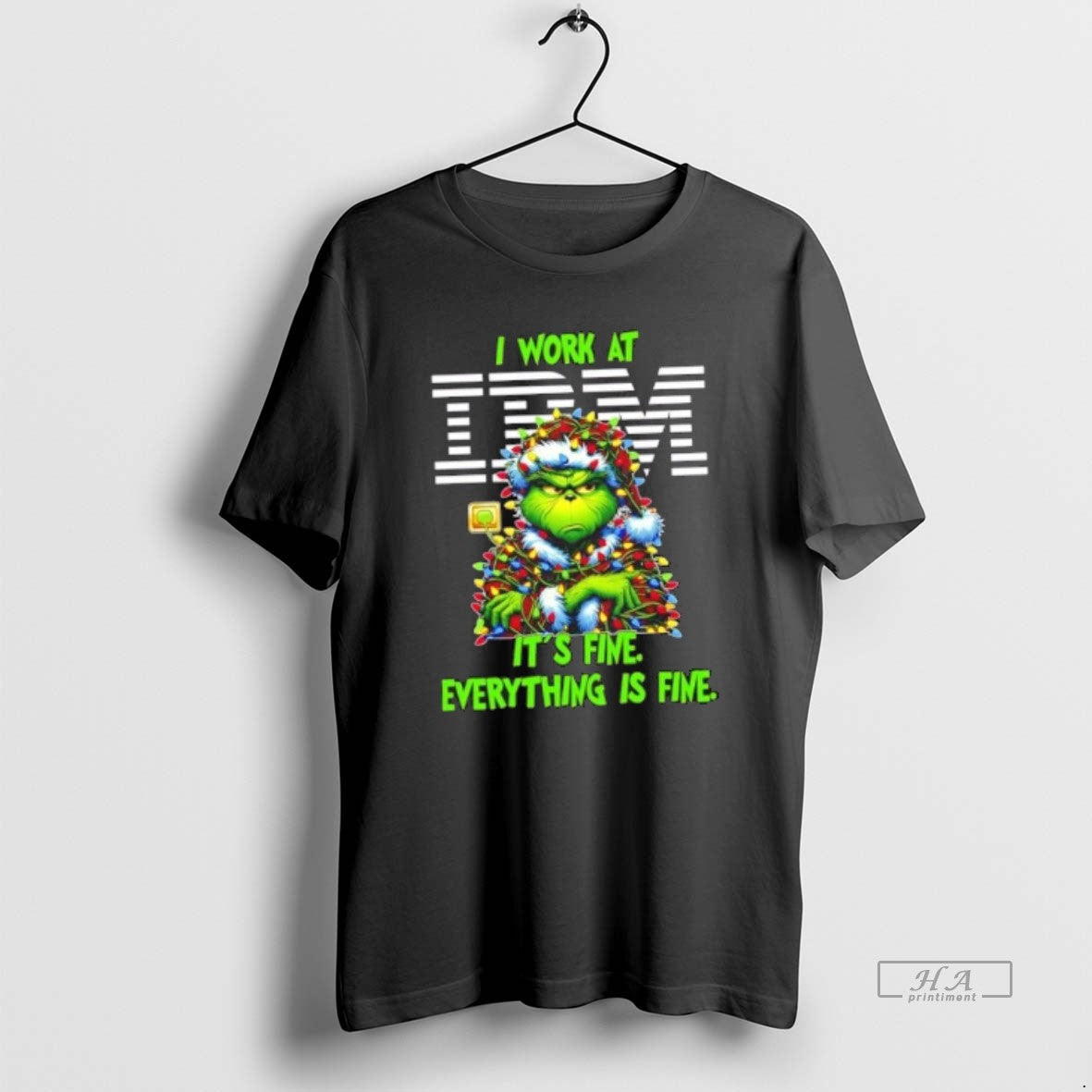 Official Grinch Tree I Work Ibm Fine Everything Is Fine T-Shirts, Hoodie, Sweatshirt - T-Shirt, Sweatshirt, Hoodie