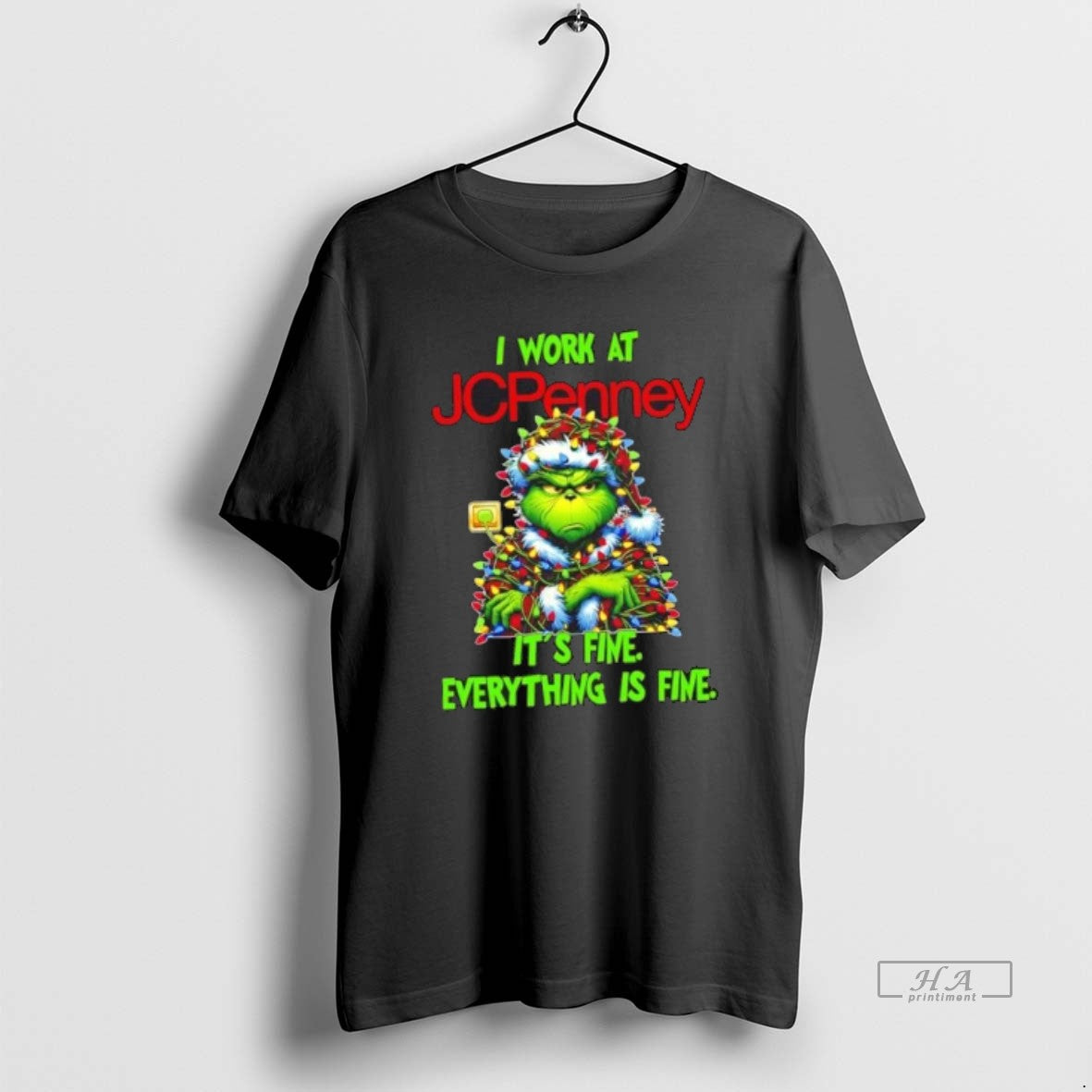 Official Grinch Tree I Work Jcpenny Fine Everything Is Fine T-Shirts, Hoodie, Sweatshirt - T-Shirt, Sweatshirt, Hoodie