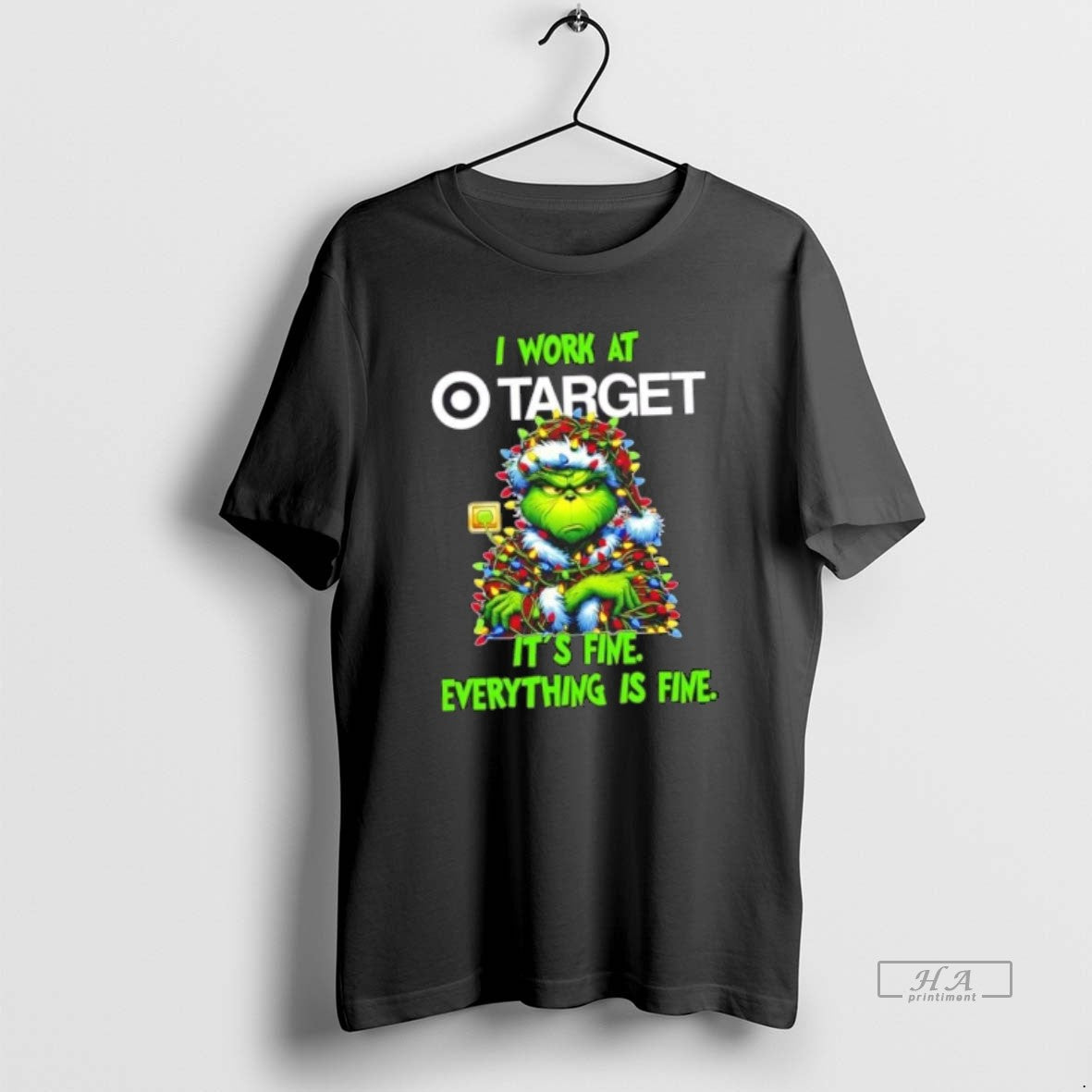 Official Grinch Tree I Work Target Fine Everything Is Fine T-Shirts, Hoodie, Sweatshirt - T-Shirt, Sweatshirt, Hoodie