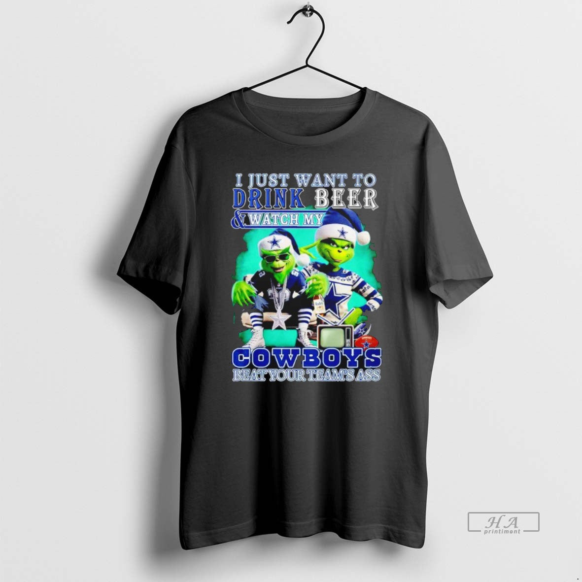 Official Grinch I Just Want Drink Beer Watch My Dallas Cowboys Beat Your T-Shirts, Hoodie, Sweatshirt - T-Shirt, Sweatshirt, Hoodie