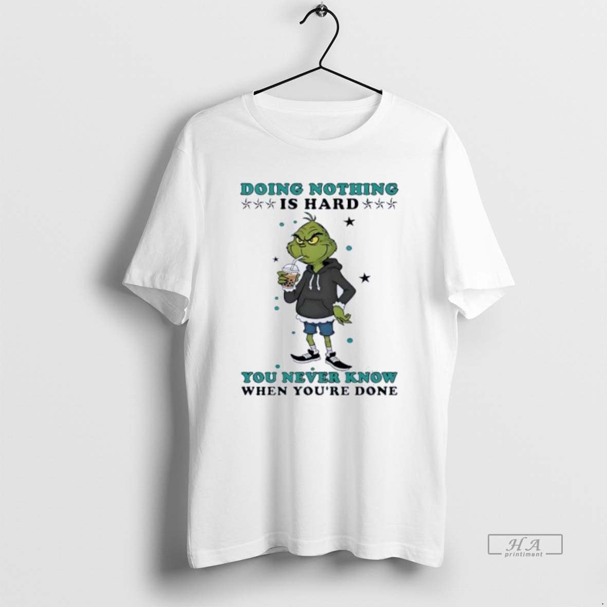Official Grinch Drinking Milk Tea Doing Nothing Is Hard You Never Know T-Shirts, Hoodie, Sweatshirt - T-Shirt, Sweatshirt, Hoodie