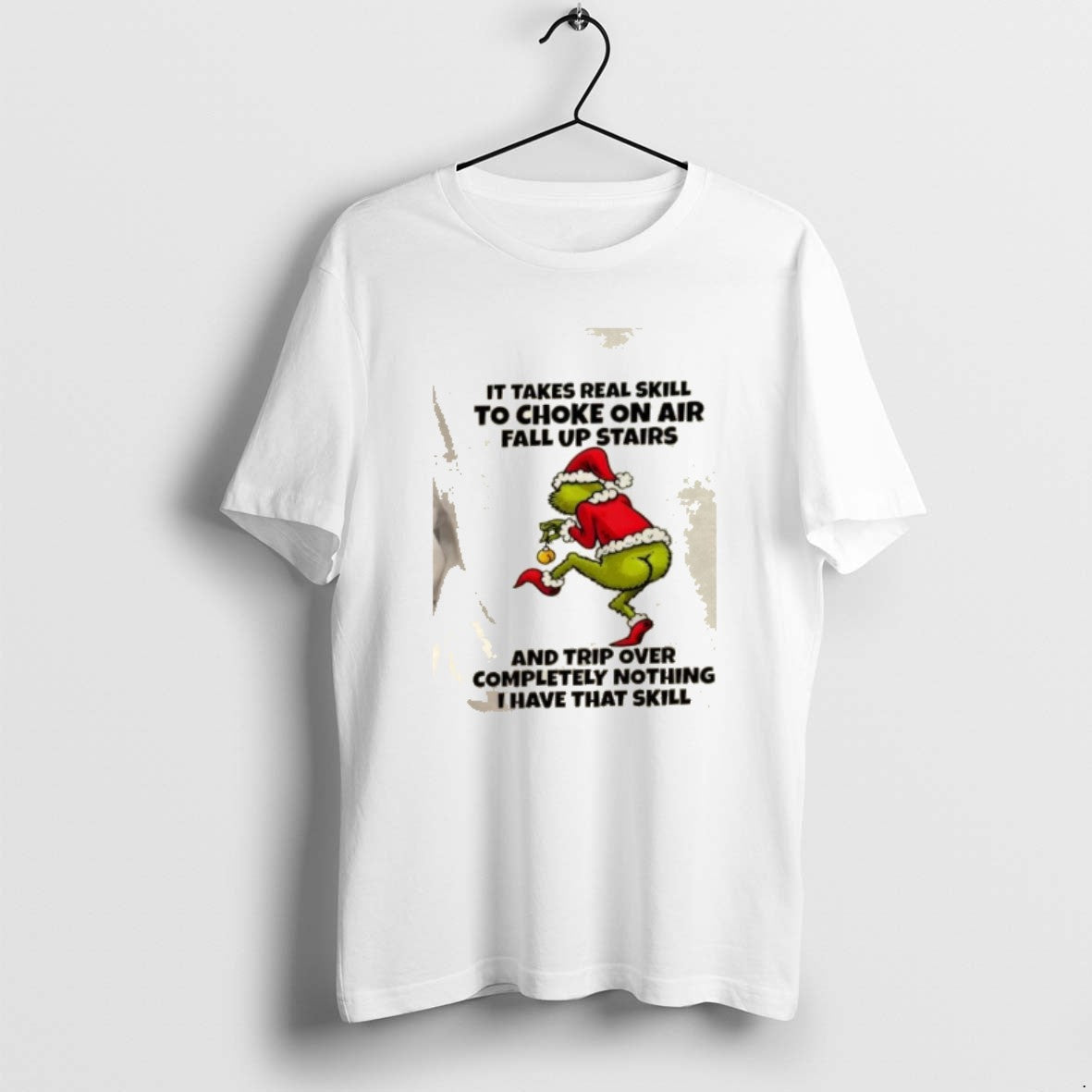 Official Grinch Takes Real Skill Choke Air Fall Up Stairs Trip T-Shirts, Hoodie, Sweatshirt - T-Shirt, Sweatshirt, Hoodie