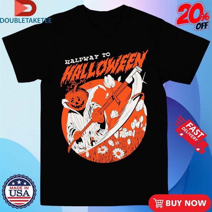 Halfway To Halloween Grim Reaper Shirts Unisex T-shirt, Sweatshirt, Hoodie, Long Sleeve Tee - T-Shirt, Sweatshirt, Hoodie