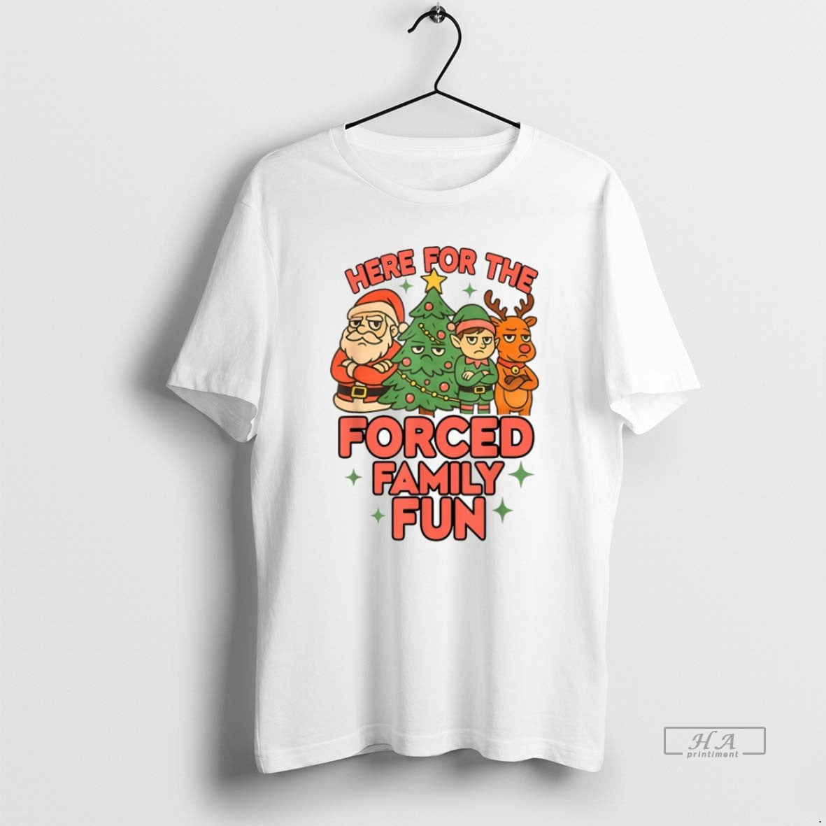 Official Here Forced Family Fun Santa Elf Reindeer T-Shirts, Hoodie, Sweatshirt - T-Shirt, Sweatshirt, Hoodie