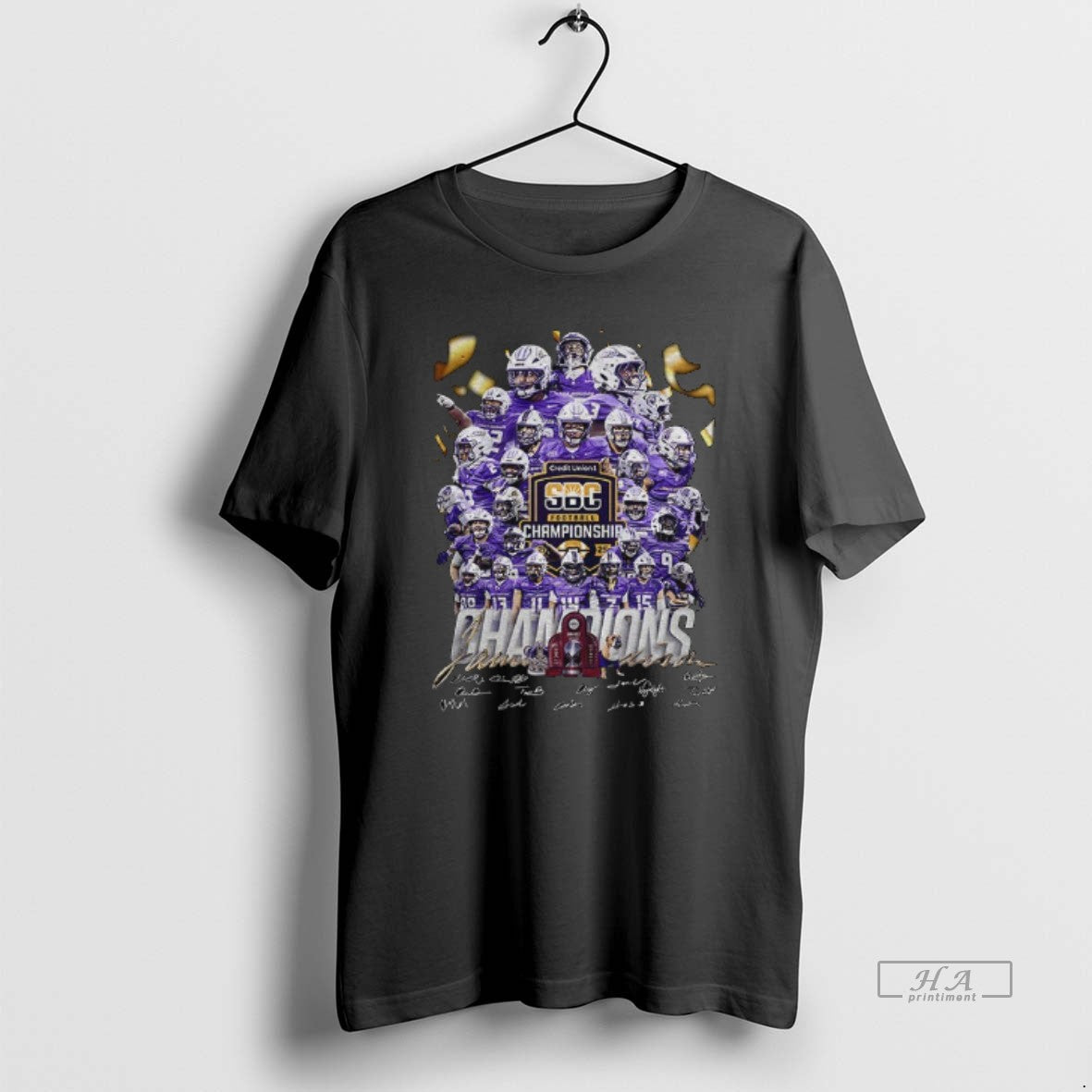 Official James Madison Dukes Sun Belt Conference 2025 Champions Signatures T-Shirts, Hoodie, Sweatshirt - T-Shirt, Sweatshirt, Hoodie