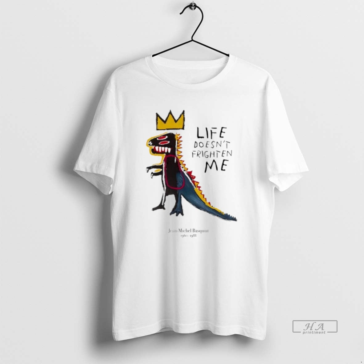 Official Jean Michel Basquiat Dinosaur Life Doesnt Frighten Me T-Shirts, Hoodie, Sweatshirt - T-Shirt, Sweatshirt, Hoodie