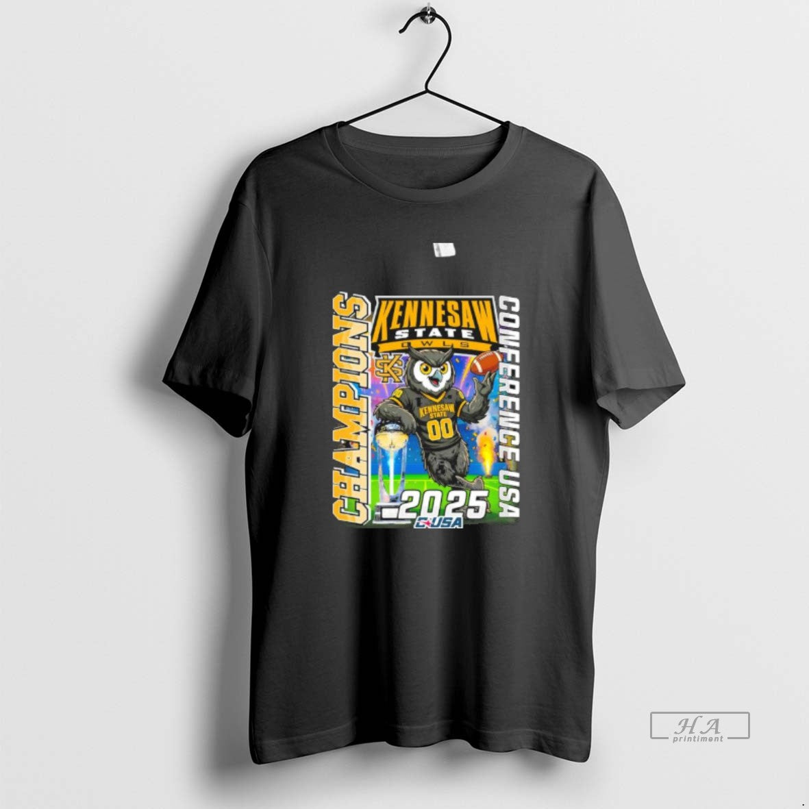 Official Kennesaw State Owls Mascot 2025 C Usa Football Champions T-Shirts, Hoodie, Sweatshirt - T-Shirt, Sweatshirt, Hoodie