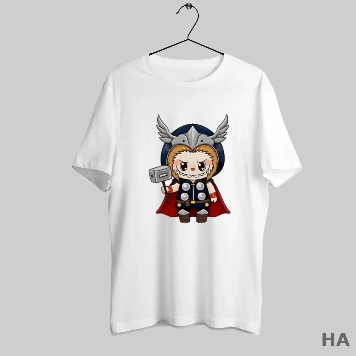 Official Labubu Wearing Thor God Thunder Costume Holding Hammer Cute T-Shirts, Hoodie, Sweatshirt - T-Shirt, Sweatshirt, Hoodie
