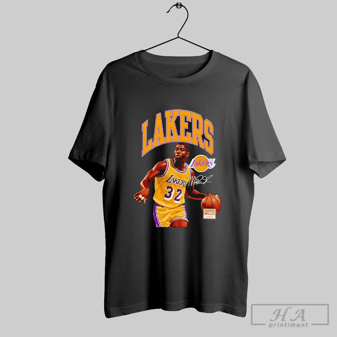 Official Magic Johnson Los Angeles Lakers Mitchell Ness Hardwood Classics Player Arch Signature T-Shirts, Hoodie, Sweatshirt - T-Shirt, Sweatshirt, Hoodie