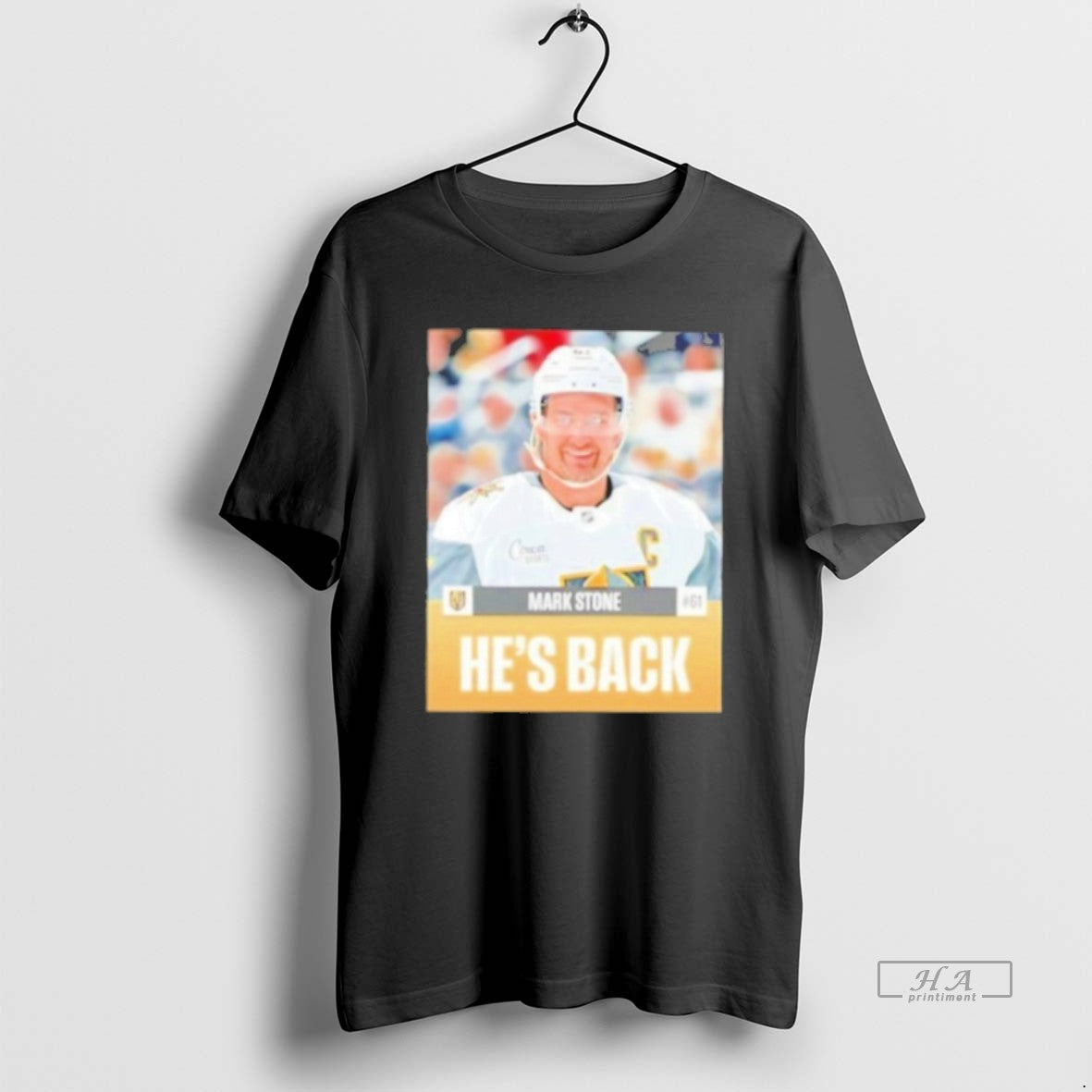 Official Mark Stone Hes Back Vegas Golden Knights T-Shirts, Hoodie, Sweatshirt - T-Shirt, Sweatshirt, Hoodie