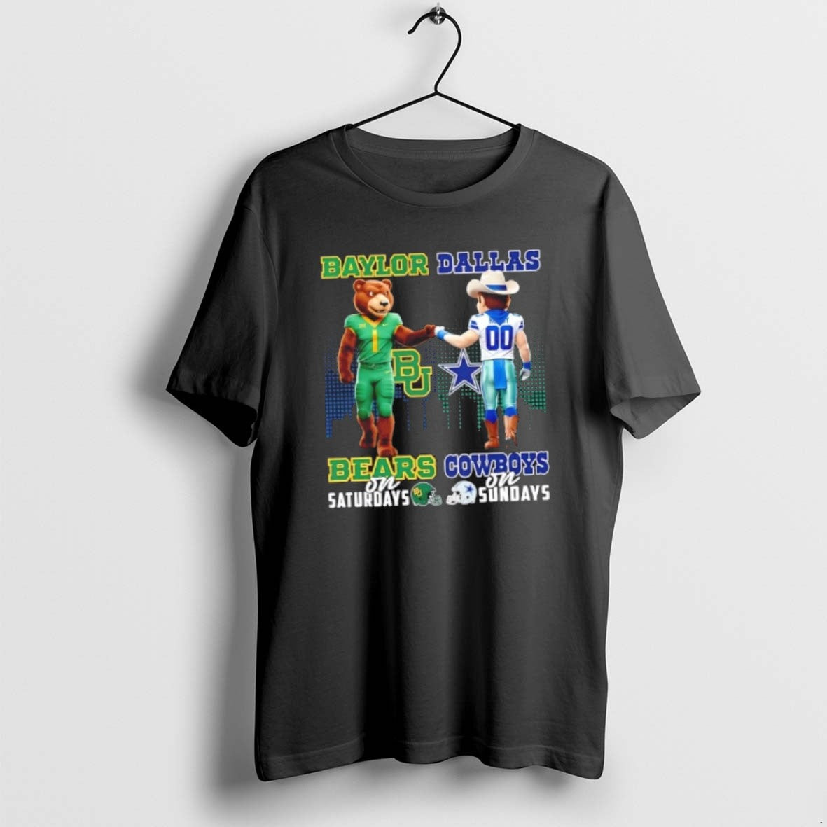 Official Mascots Baylor Bears Saturdays X Dallas Cowboys Sundays Skyline T-Shirts, Hoodie, Sweatshirt - T-Shirt, Sweatshirt, Hoodie