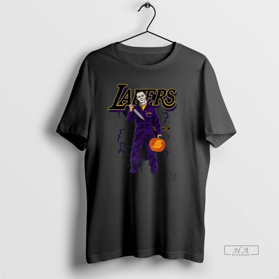 Official Michael Myers X Los Angeles Lakers Basketball Lakeshow Halloween T-Shirts, Hoodie, Sweatshirt - T-Shirt, Sweatshirt, Hoodie