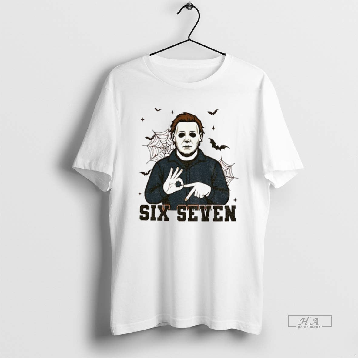 Official Michael Myers Bat Six Seven 6 7 Meme Spooky Halloween T-Shirts, Hoodie, Sweatshirt - T-Shirt, Sweatshirt, Hoodie