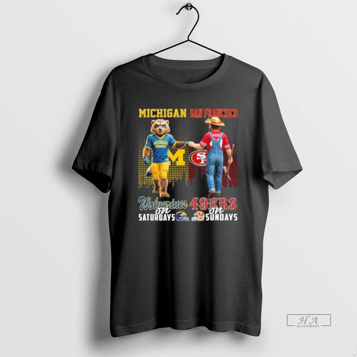 Official Michigan Vs 49ers Mascot Saturdays Sundays T-Shirts, Hoodie, Sweatshirt - T-Shirt, Sweatshirt, Hoodie