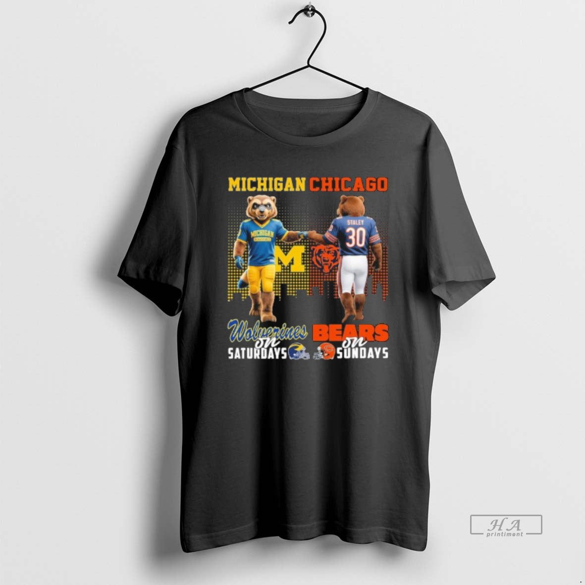 Official Michigan Vs Bears Mascot Saturdays Sundays T-Shirts, Hoodie, Sweatshirt - T-Shirt, Sweatshirt, Hoodie