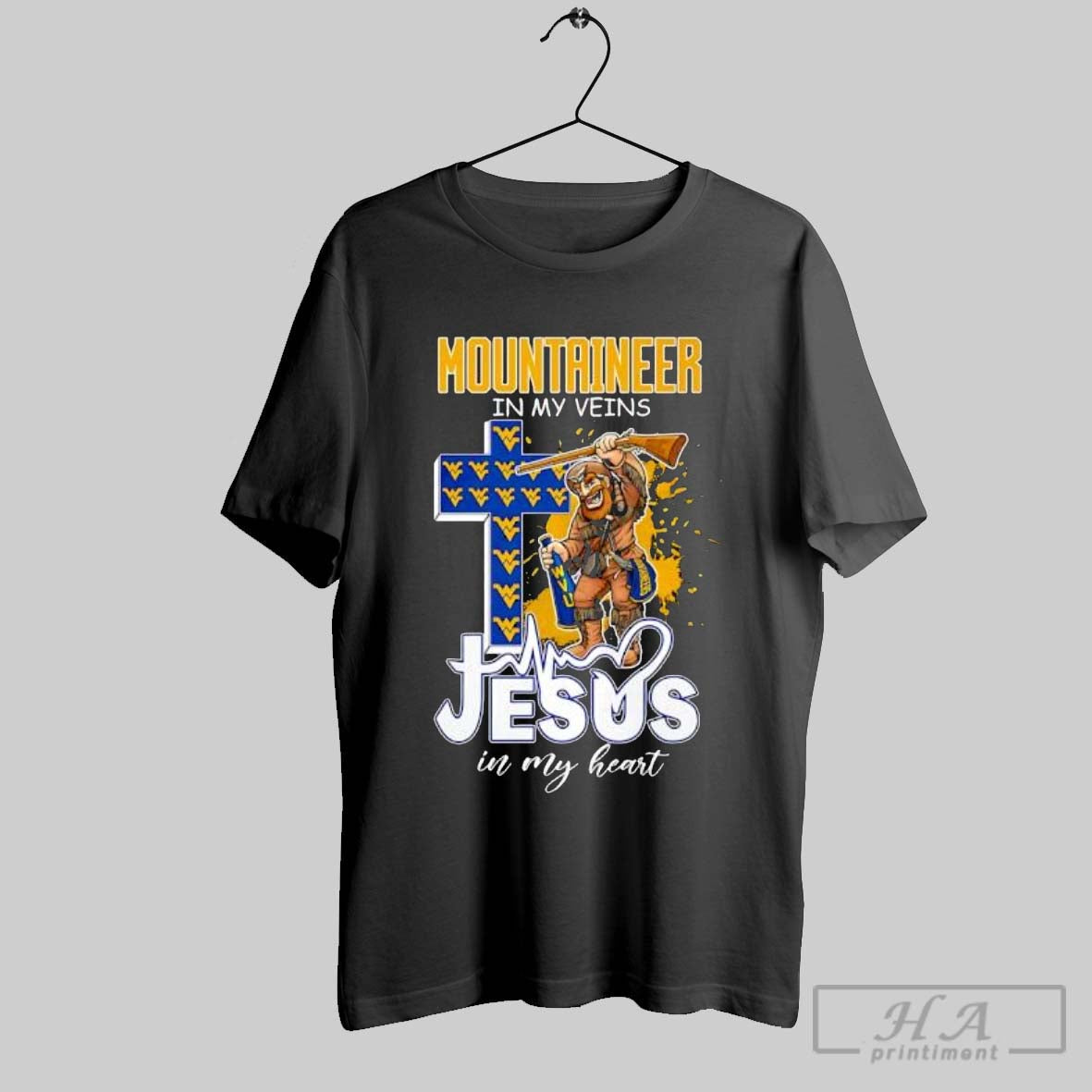 Official Mountaineer My Veins Jesus My Heart T-Shirts, Hoodie, Sweatshirt - T-Shirt, Sweatshirt, Hoodie