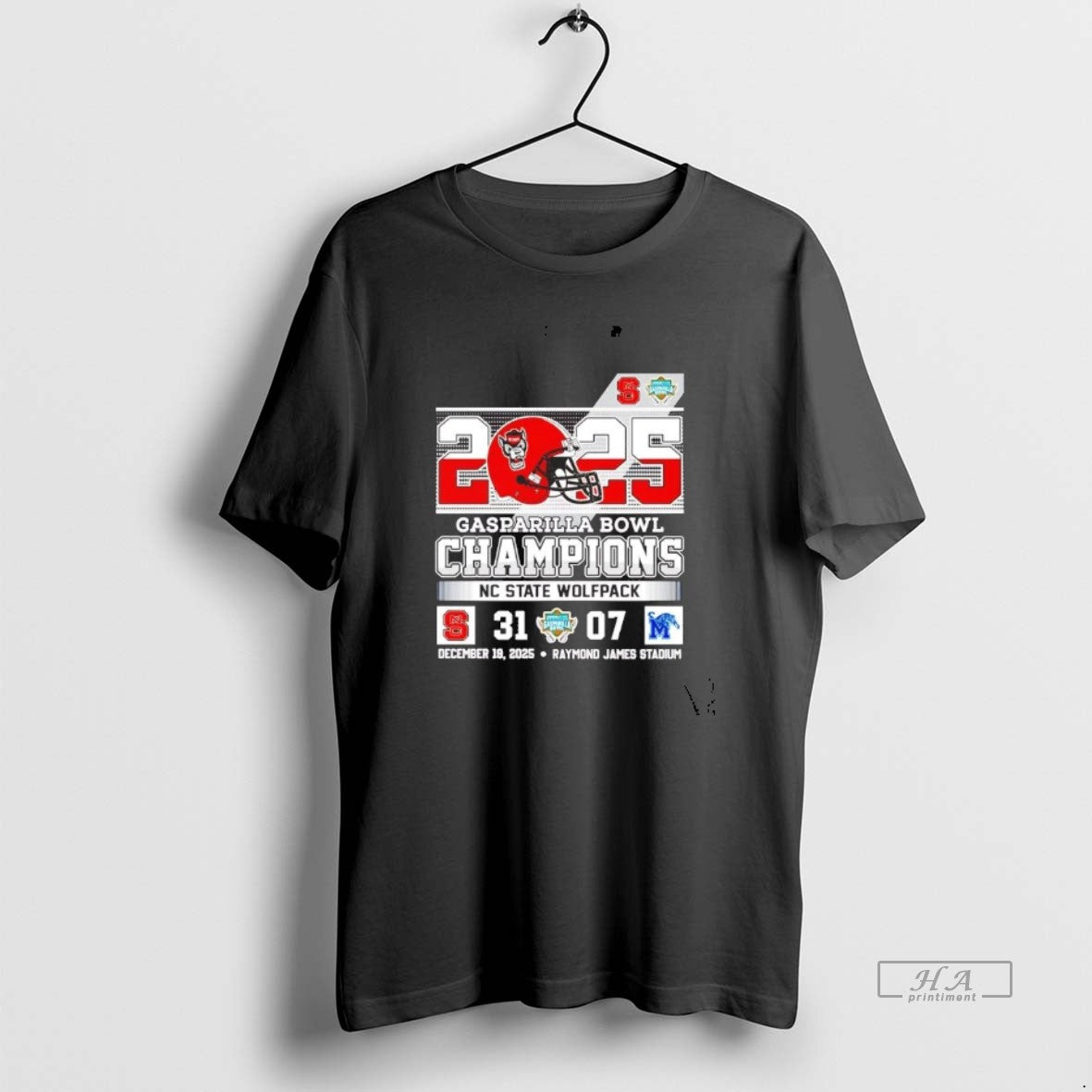 Official Nc State Wolfpack 2025 Gasparilla Bowl Champions Helmet Score T-Shirts, Hoodie, Sweatshirt - T-Shirt, Sweatshirt, Hoodie