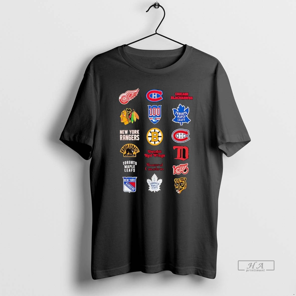 Official Nhl 6 Starter Teams Logo Collage T-Shirts, Hoodie, Sweatshirt - T-Shirt, Sweatshirt, Hoodie