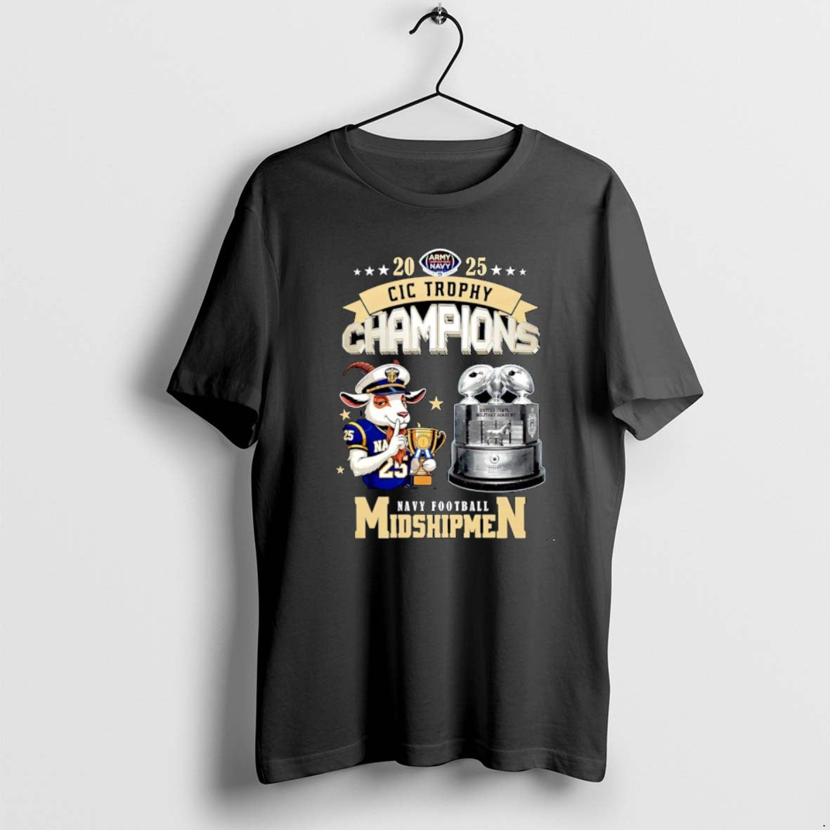 Official Navy Midshipmen Football 2025 Cic Trophy Champions Mascot T-Shirts, Hoodie, Sweatshirt - T-Shirt, Sweatshirt, Hoodie