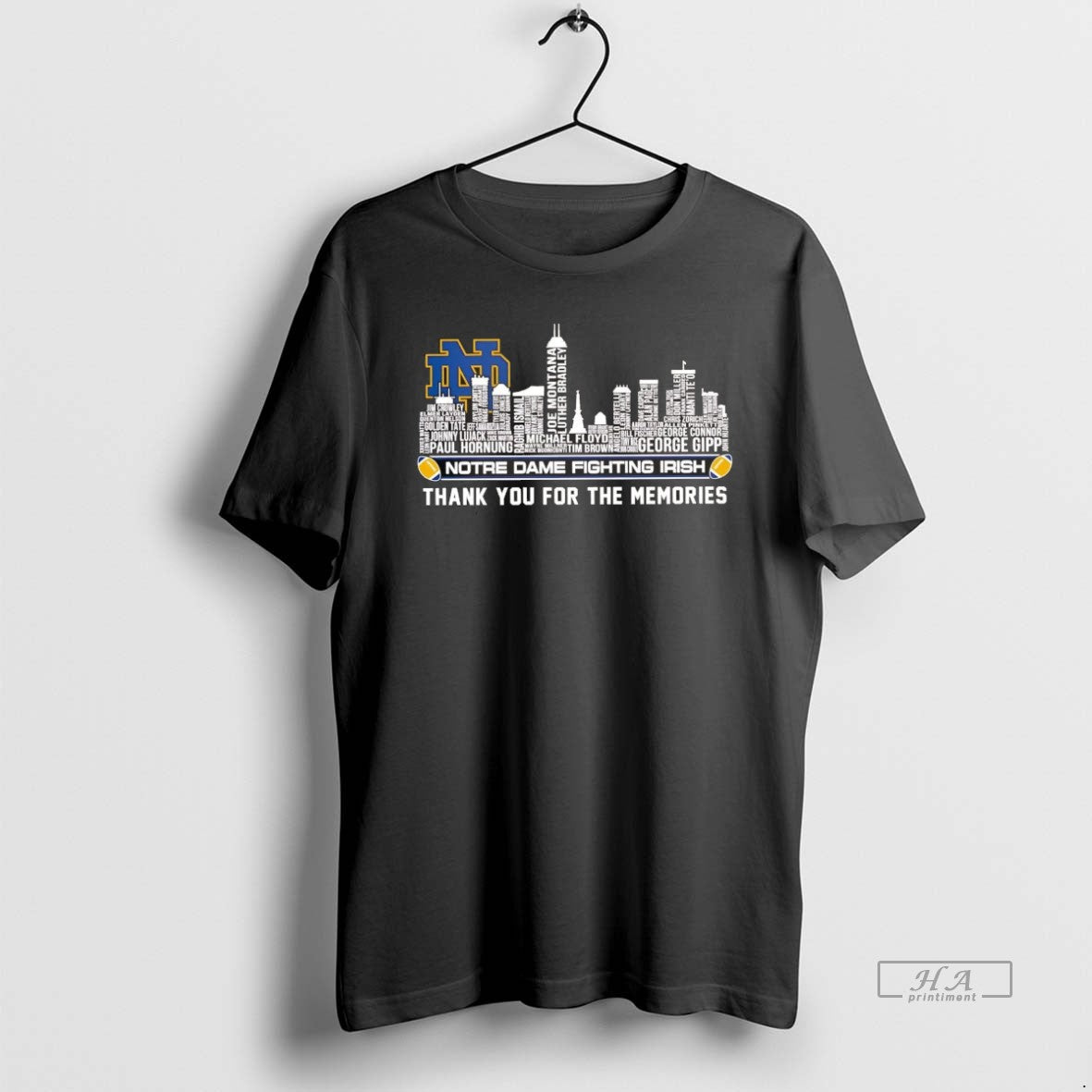 Official Notre Dame Fighting Irish City Players Names Thank You Memories Chriast T-Shirts, Hoodie, Sweatshirt - T-Shirt, Sweatshirt, Hoodie