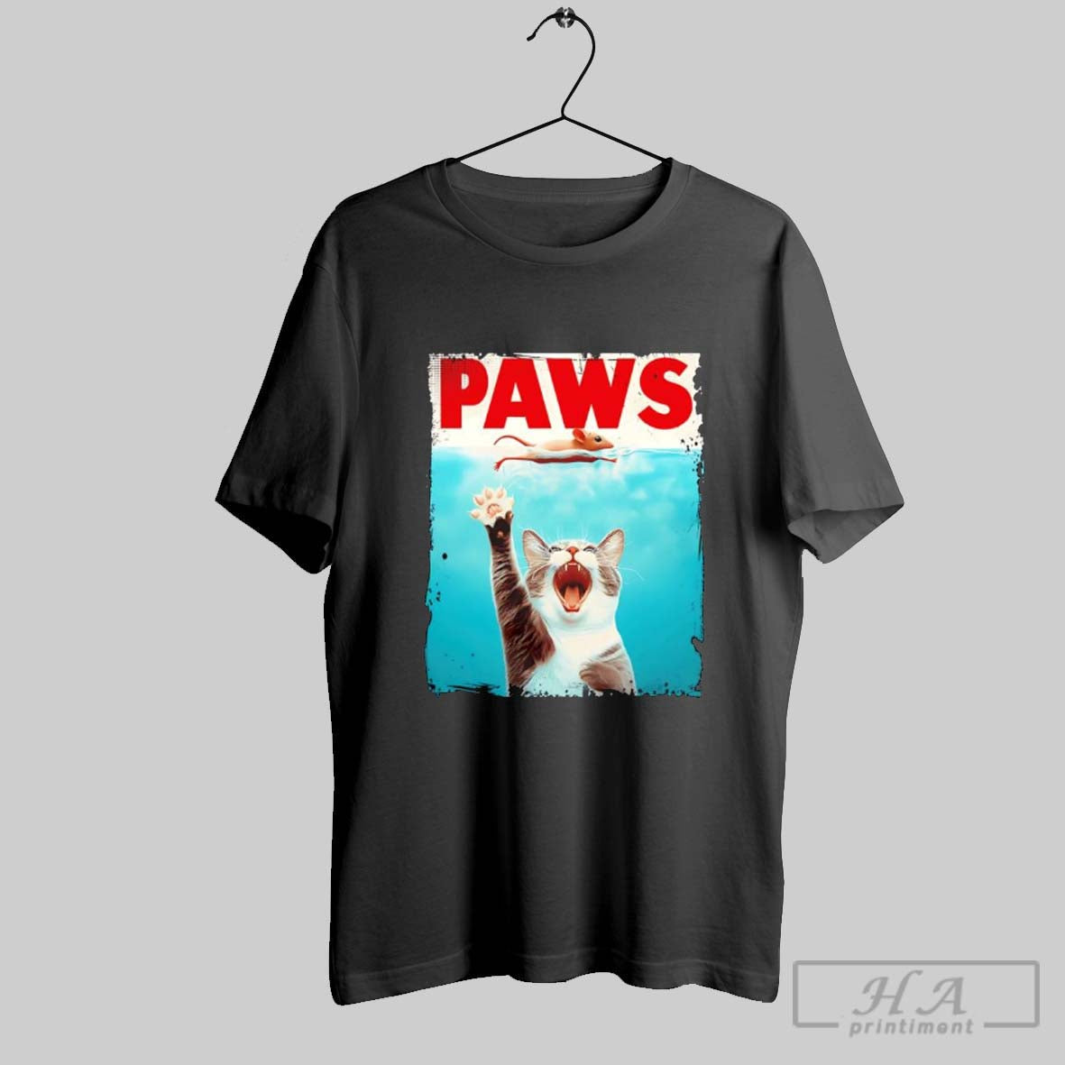 Official Paws Jaws Film Cat Catching Mouse T-Shirts, Hoodie, Sweatshirt - T-Shirt, Sweatshirt, Hoodie