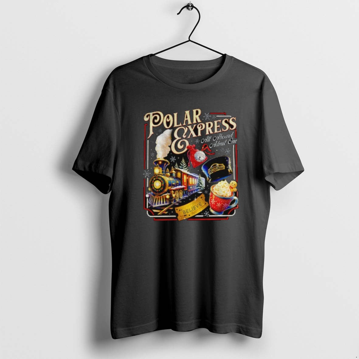 Official Polar Express All Aboard Admit One Believe Gold Stick T-Shirts, Hoodie, Sweatshirt - T-Shirt, Sweatshirt, Hoodie