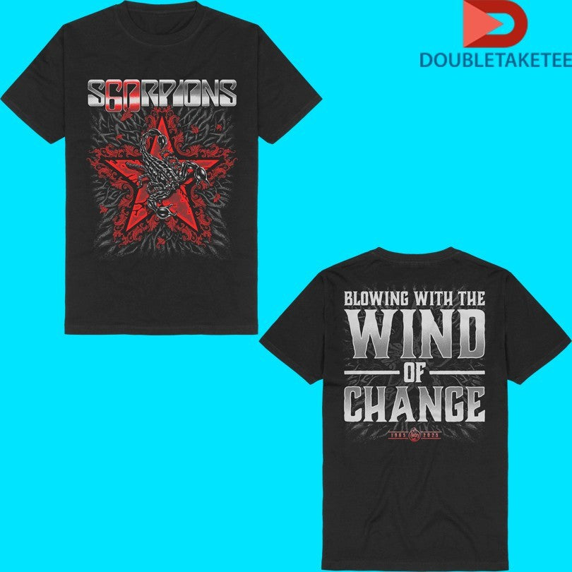 Scorpions Blowing With The Wind Of Change 1965 2025 60 Years Shirts Unisex T-shirt, Sweatshirt, Hoodie, Long Sleeve Tee - T-Shirt, Sweatshirt, Hoodie