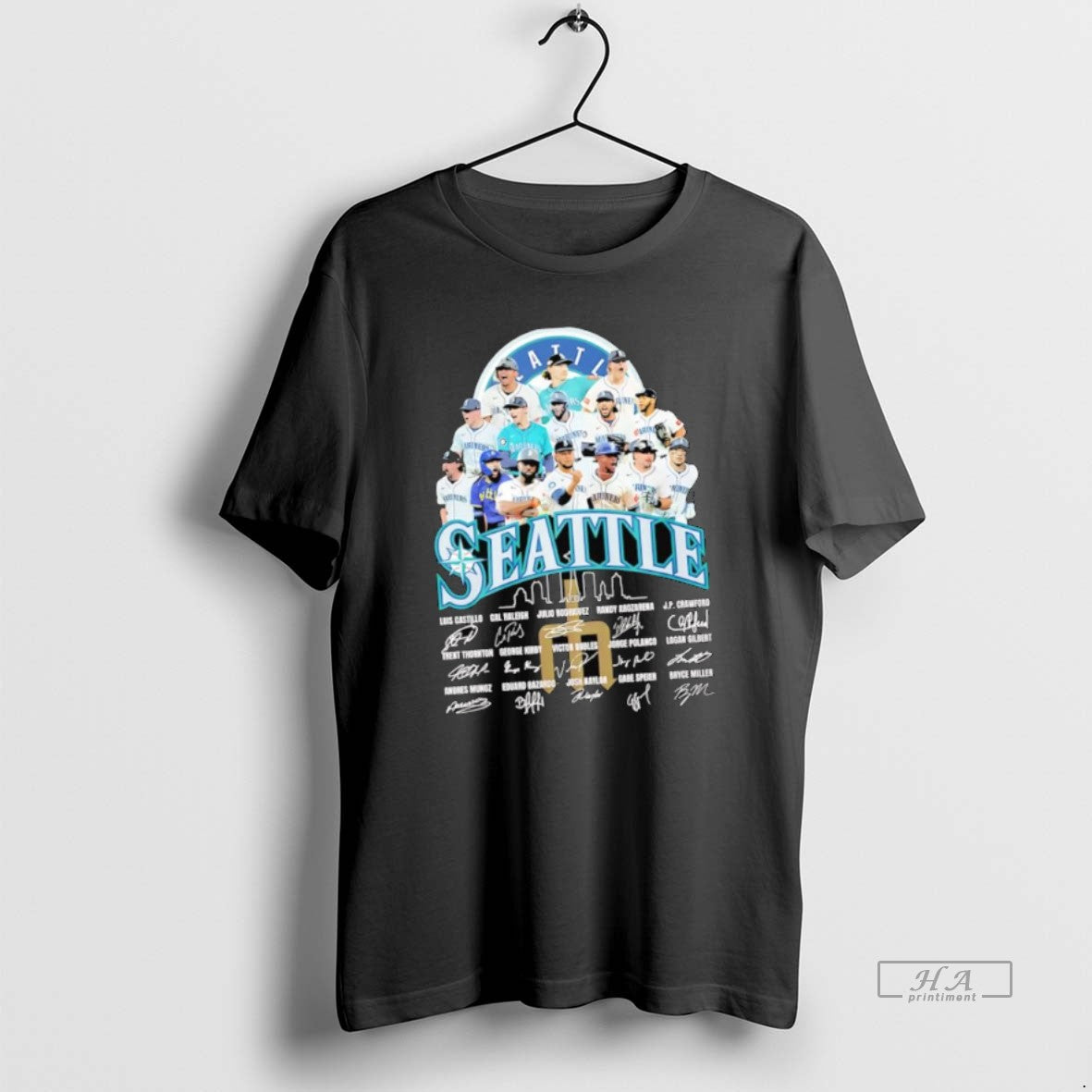 Official Seattle Mariners Baseball Team Signatures All Players T-Shirts, Hoodie, Sweatshirt - T-Shirt, Sweatshirt, Hoodie