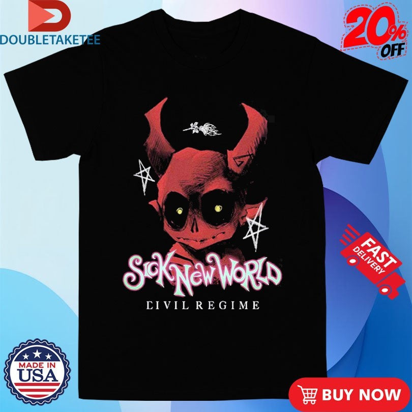 Sick New World 2026 Las Vegas Festival X Civil Regime On April 25 2026 Little Red Devil Face Shirts - T-Shirt, Sweatshirt, Hoodie