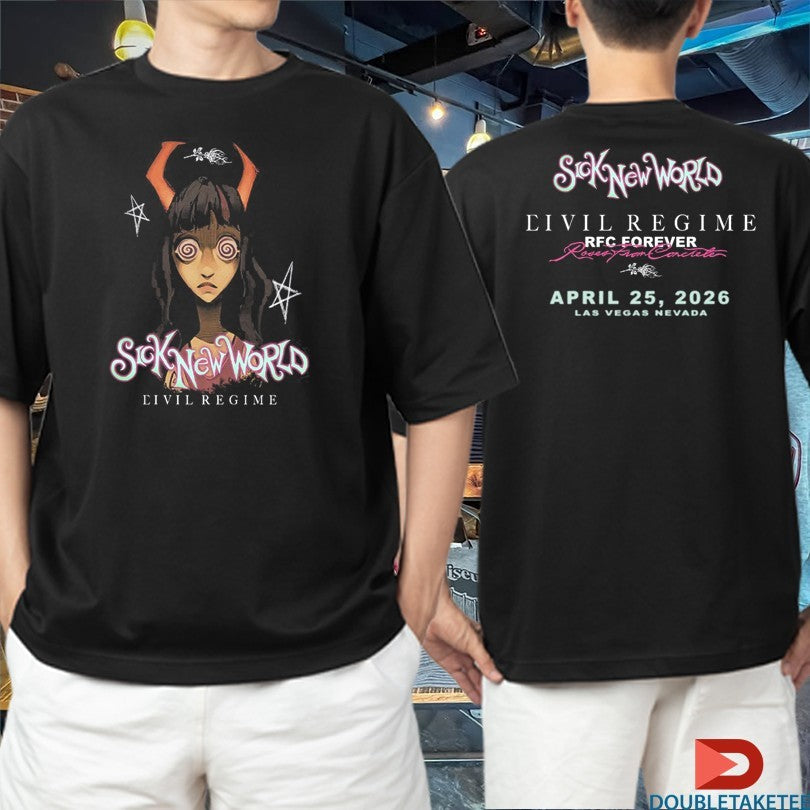 Sick New World Las Vegas Festival X Civil Regime On April 25 2026 The Devil Girl Face Shirts - T-Shirt, Sweatshirt, Hoodie