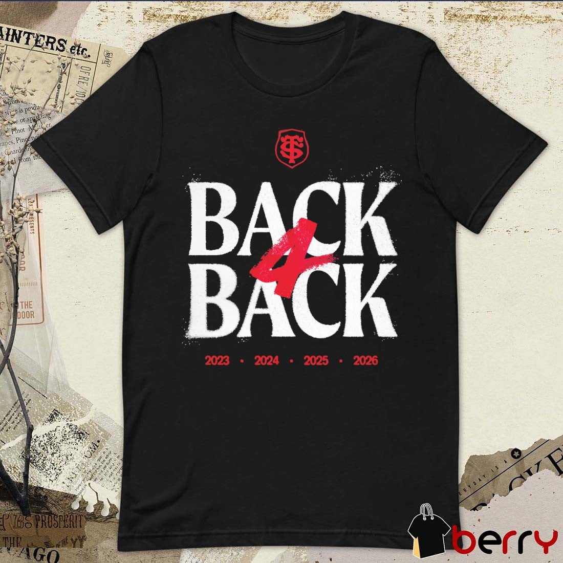 Stade Toulousain Back 4 Back 2023-2026 t-shirt Unisex T-shirt, Sweatshirt, Hoodie, Long Sleeve Tee - T-Shirt, Sweatshirt, Hoodie