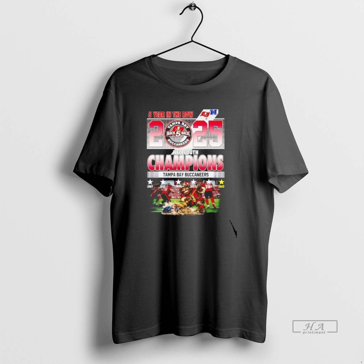 Official Tampa Bay Buccaneers 2025 Nfc South Champions 5 Year Row T-Shirts, Hoodie, Sweatshirt - T-Shirt, Sweatshirt, Hoodie
