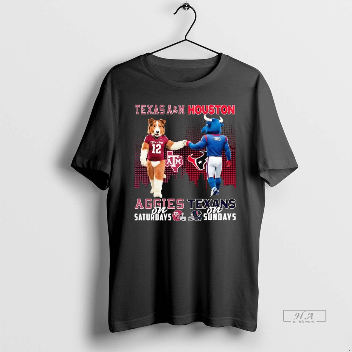 Official Texas Am Aggies Saturdays Houston Texans Sundays Mascot T-Shirts, Hoodie, Sweatshirt - T-Shirt, Sweatshirt, Hoodie