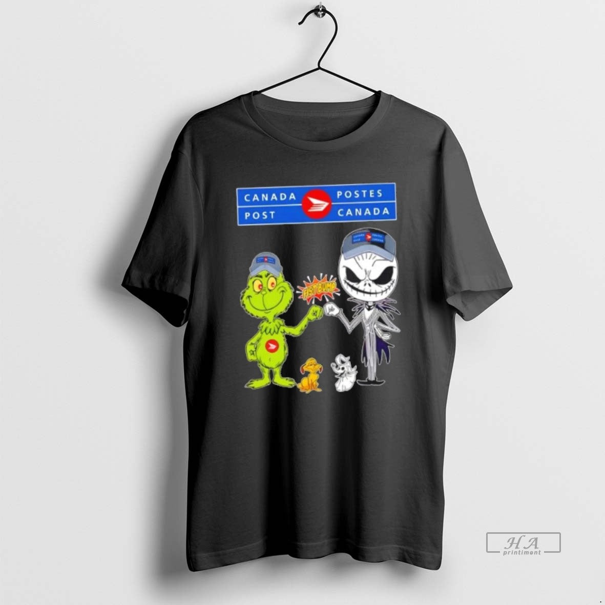 Official Canada Post X Grinch Jack Skellington Fist Bump Uniwilling Friends T-Shirts, Hoodie, Sweatshirt - T-Shirt, Sweatshirt, Hoodie