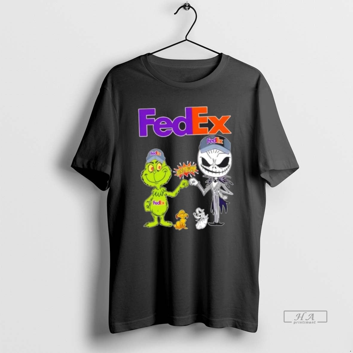 Official Fedex X Grinch Jack Skellington Fist Bump Uniwilling Friends T-Shirts, Hoodie, Sweatshirt - T-Shirt, Sweatshirt, Hoodie