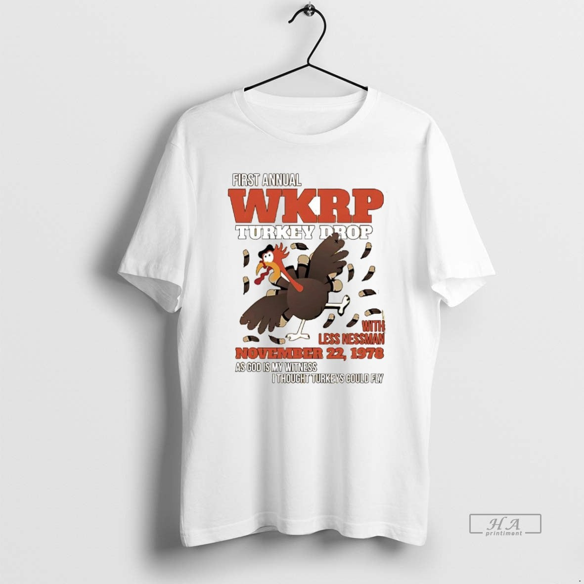 Official First Annual Wkrp Turkey Drop Less Nessman Thanksgiving T-Shirts, Hoodie, Sweatshirt - T-Shirt, Sweatshirt, Hoodie