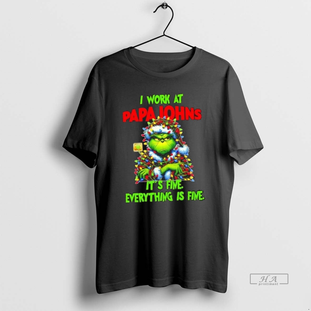 Official Grinch Tree X Papa Johns Pizza I Work Fine Everything T-Shirts, Hoodie, Sweatshirt - T-Shirt, Sweatshirt, Hoodie
