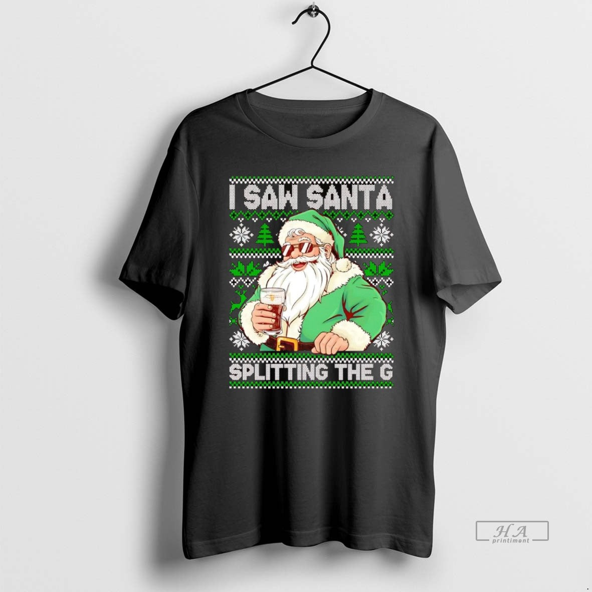 Official I Saw Santa Splitting G Guinness Beer T-Shirts, Hoodie, Sweatshirt - T-Shirt, Sweatshirt, Hoodie