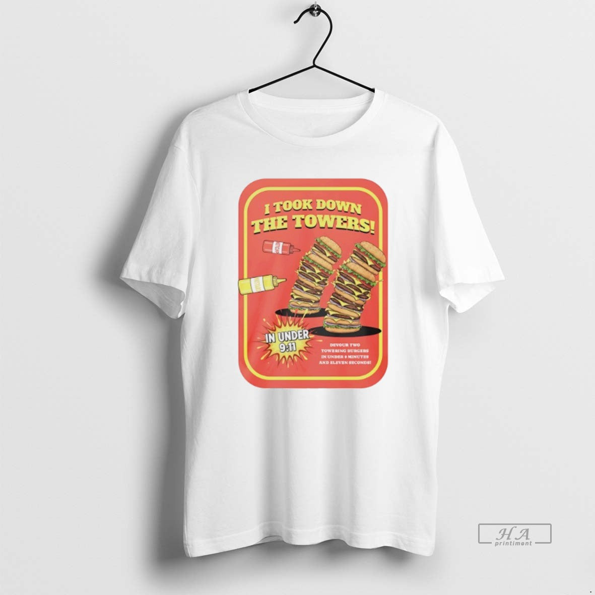 Official I Took Down Towers Under 9 11 Devour Two Towering Burgers T-Shirts, Hoodie, Sweatshirt - T-Shirt, Sweatshirt, Hoodie
