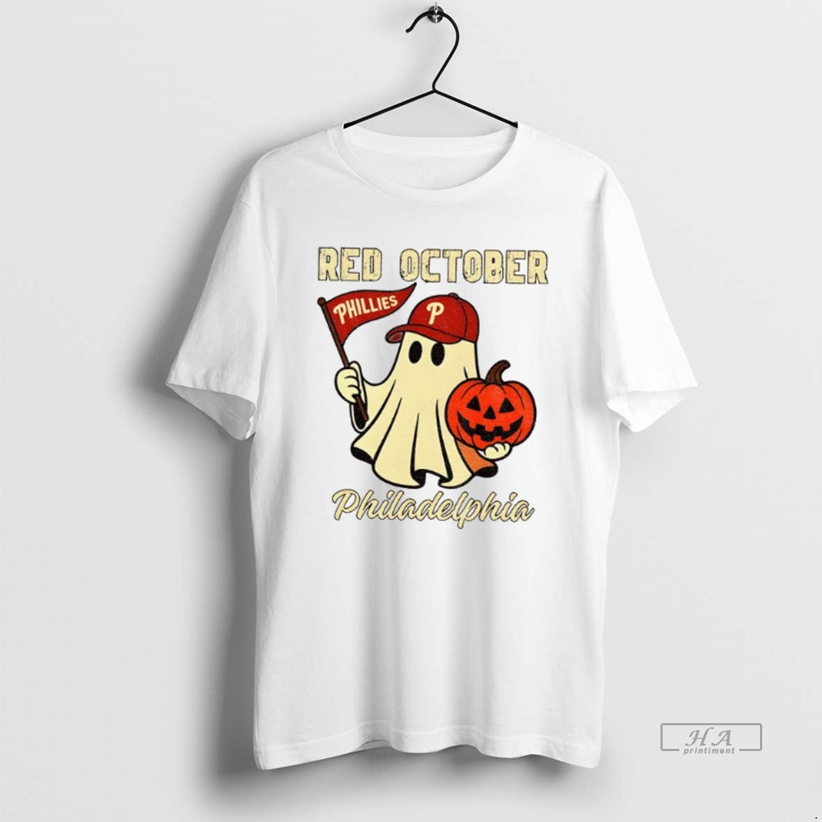 Official Phillies Halloween Ghost Red October Spooky Baseball T-Shirts, Hoodie, Sweatshirt - T-Shirt, Sweatshirt, Hoodie