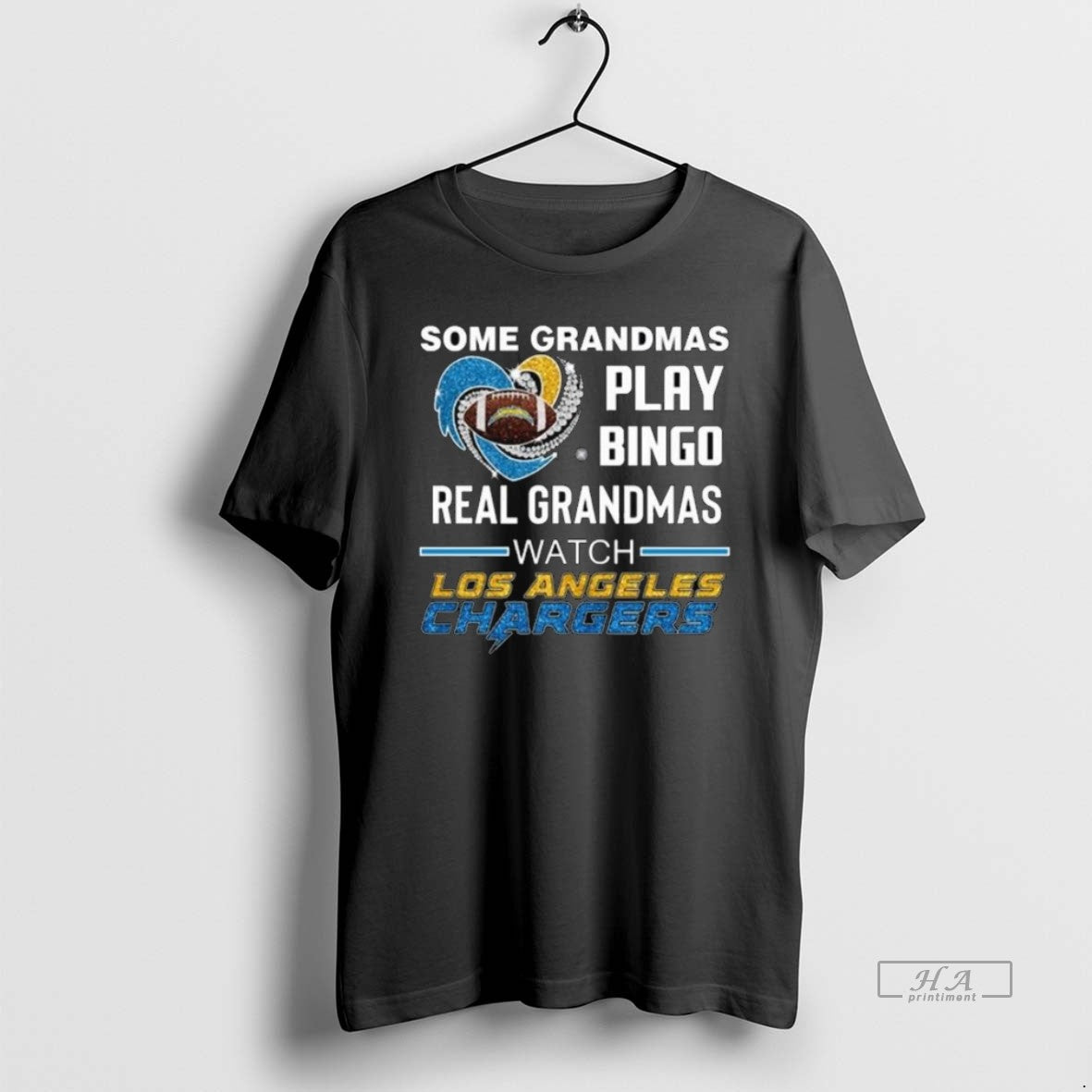 Official Some Grandmas Play Bingo Real Grandmas Watch Los Angeles Chargers Diamond Heart 2025 T-Shirts, Hoodie, Sweatshirt - T-Shirt, Sweatshirt, Hoodie