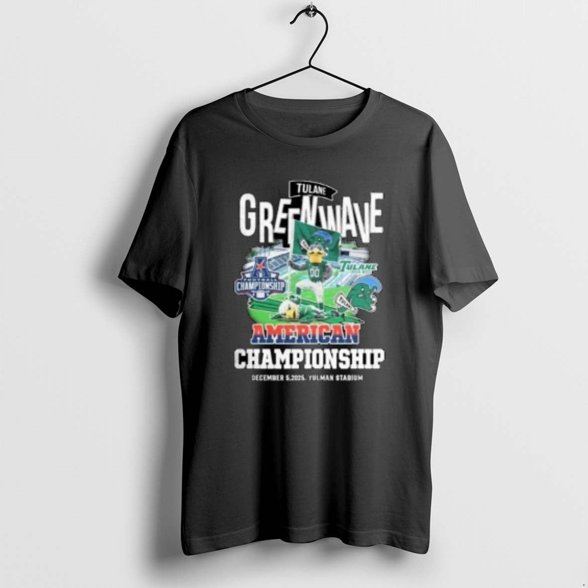 Official Tulane Green Wave Beat North Texas Mean Green American Championship 2025 Mascot Circle Black T-Shirts, Hoodie, Sweatshirt - T-Shirt, Sweatshirt, Hoodie