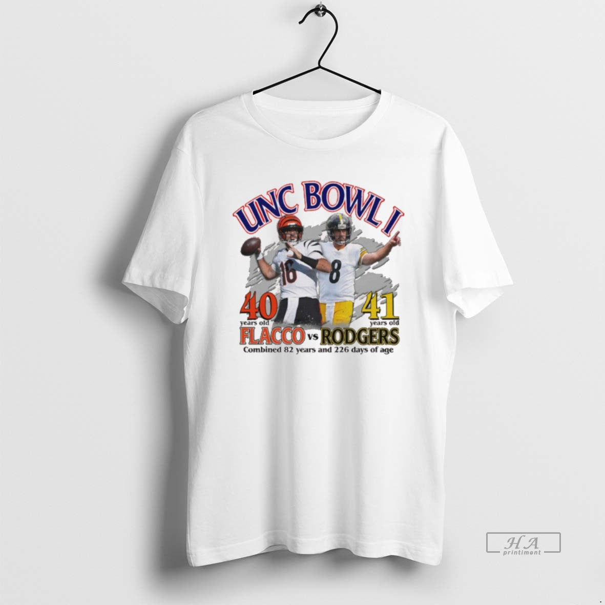 Official Unc Bowl I Flacco Vs Rodgers Combined 82 Years 226 Days Age T-Shirts, Hoodie, Sweatshirt - T-Shirt, Sweatshirt, Hoodie