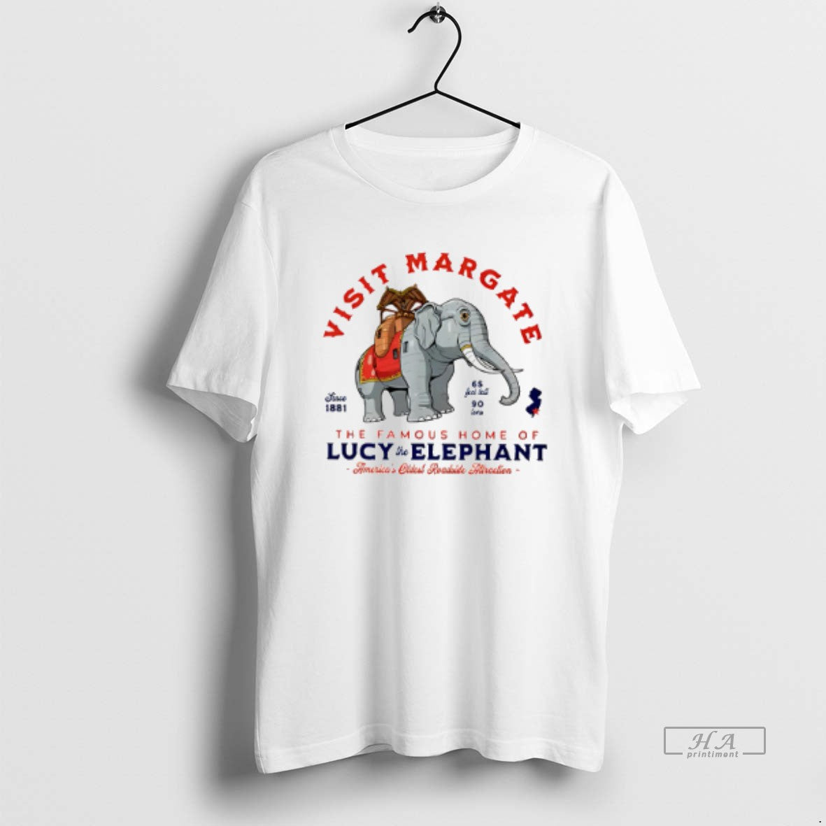 Official Visit Margate Since 1881 Famous Home Lucy Elephant T-Shirts, Hoodie, Sweatshirt - T-Shirt, Sweatshirt, Hoodie