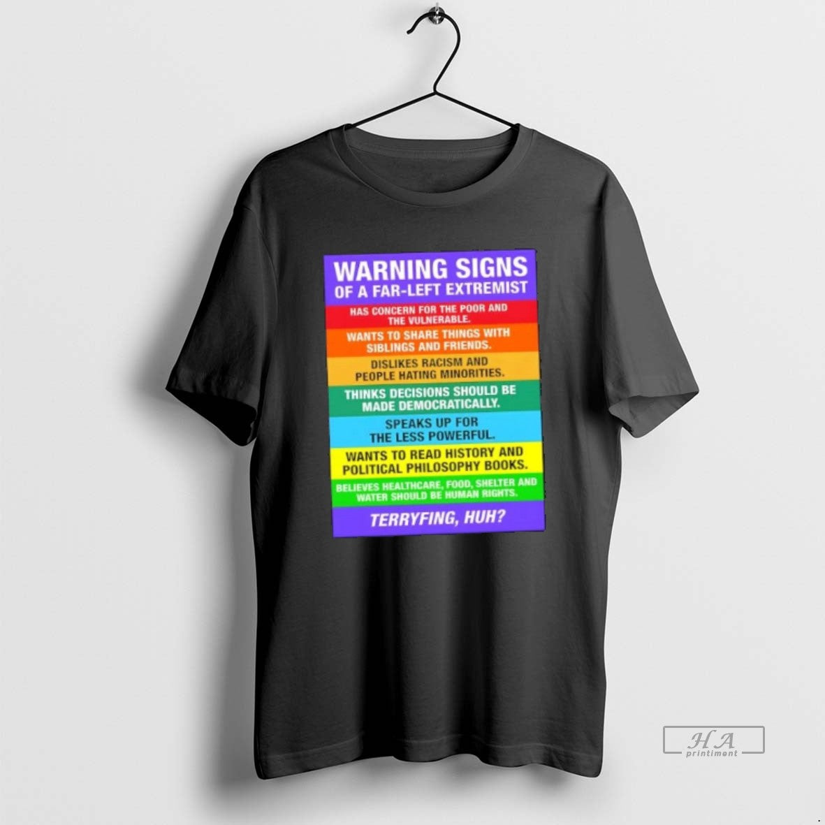 Official Warning Signs Far Left Extremist Terryfing Huh T-Shirts, Hoodie, Sweatshirt - T-Shirt, Sweatshirt, Hoodie
