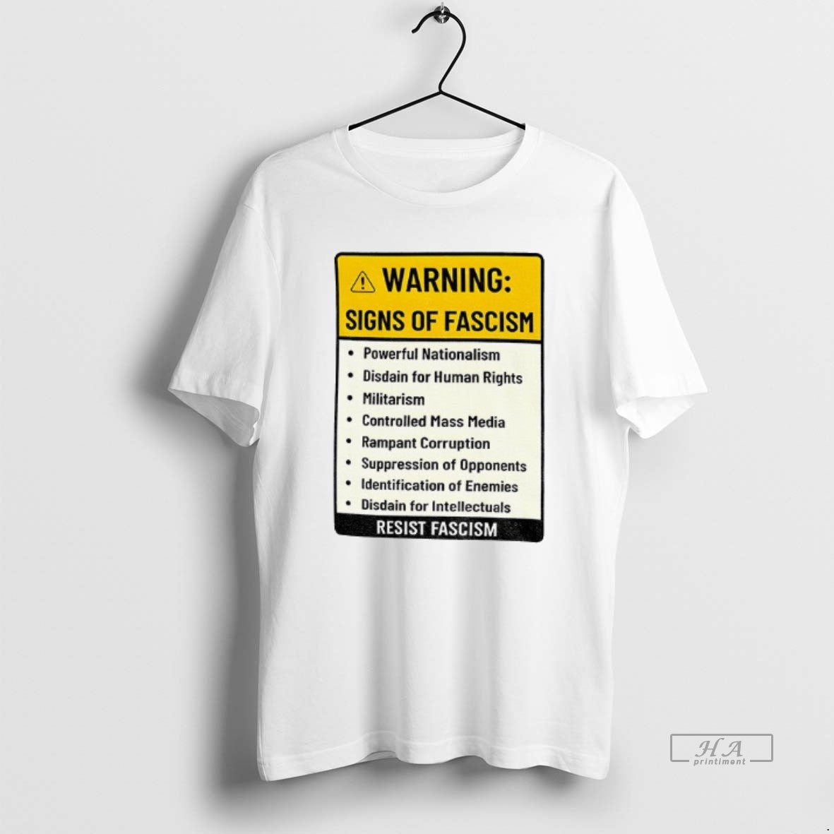 Official Warning Signs Fascism Resist Fascism Anti Trump T-Shirts, Hoodie, Sweatshirt - T-Shirt, Sweatshirt, Hoodie