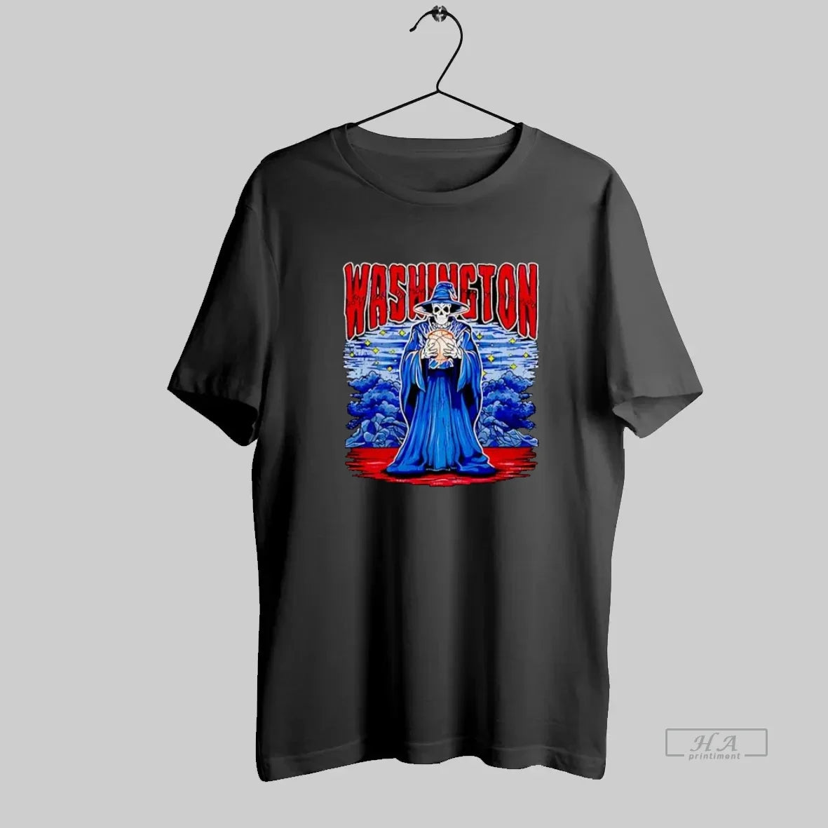 Official Washington Skeleton Wizard Holding Basketball Dark Fantasy T-Shirts, Hoodie, Sweatshirt - T-Shirt, Sweatshirt, Hoodie