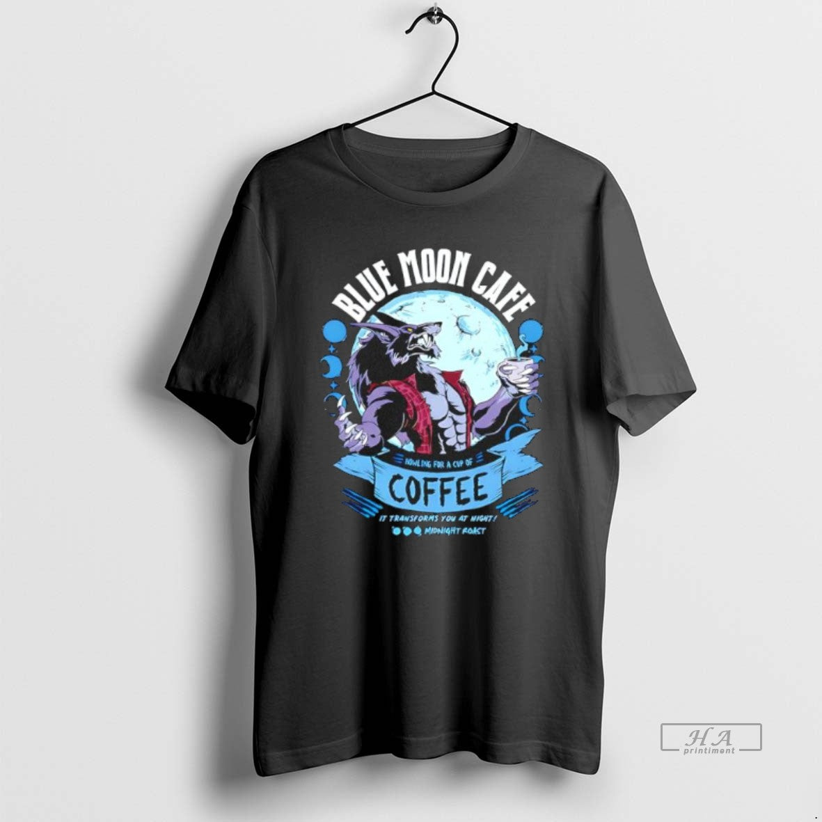 Official Wolf Blue Moon Cafe Coffee Transforms You Night T-Shirts, Hoodie, Sweatshirt - T-Shirt, Sweatshirt, Hoodie