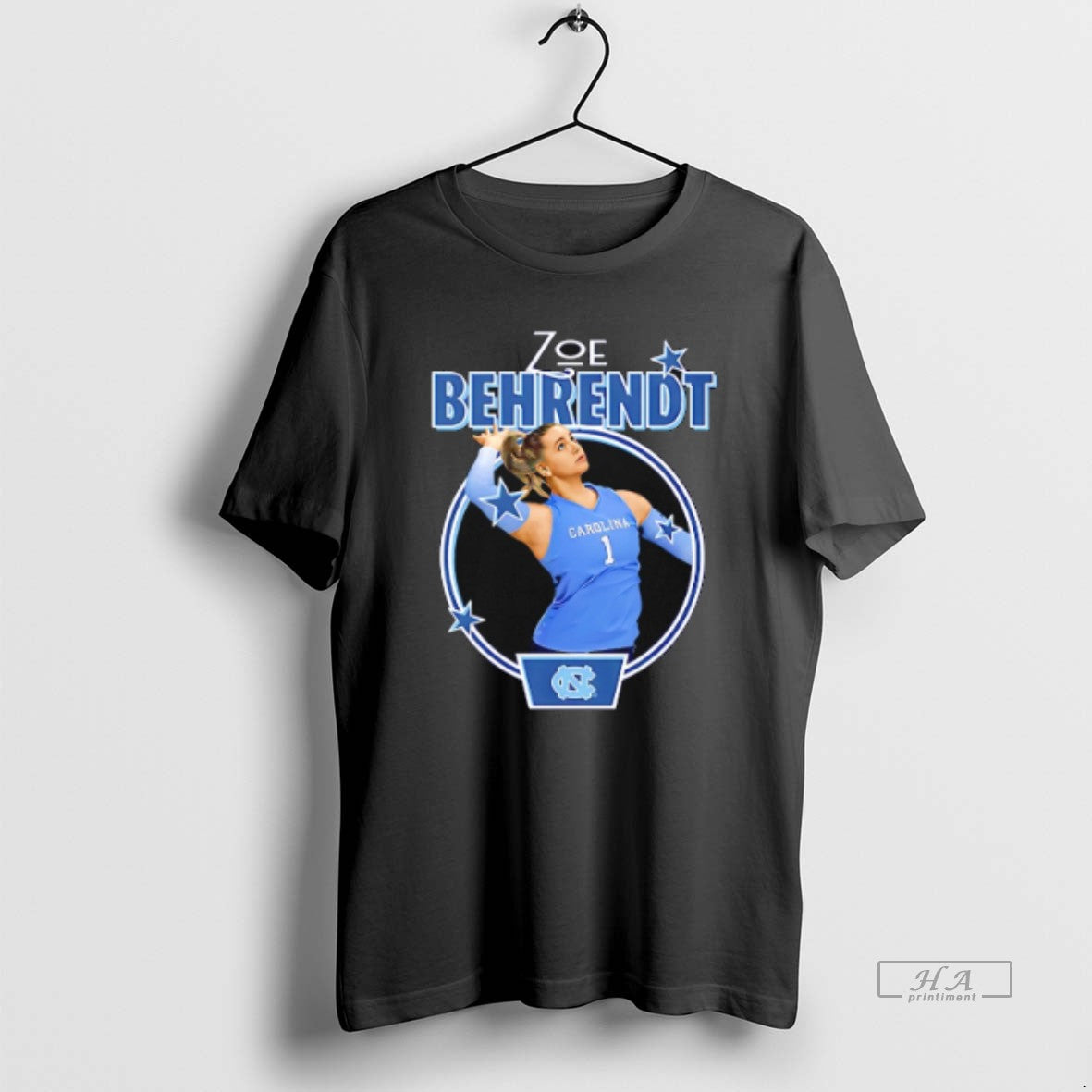Official Zoe Behrendt Unc Volleyball Portrait T-Shirts, Hoodie, Sweatshirt - T-Shirt, Sweatshirt, Hoodie