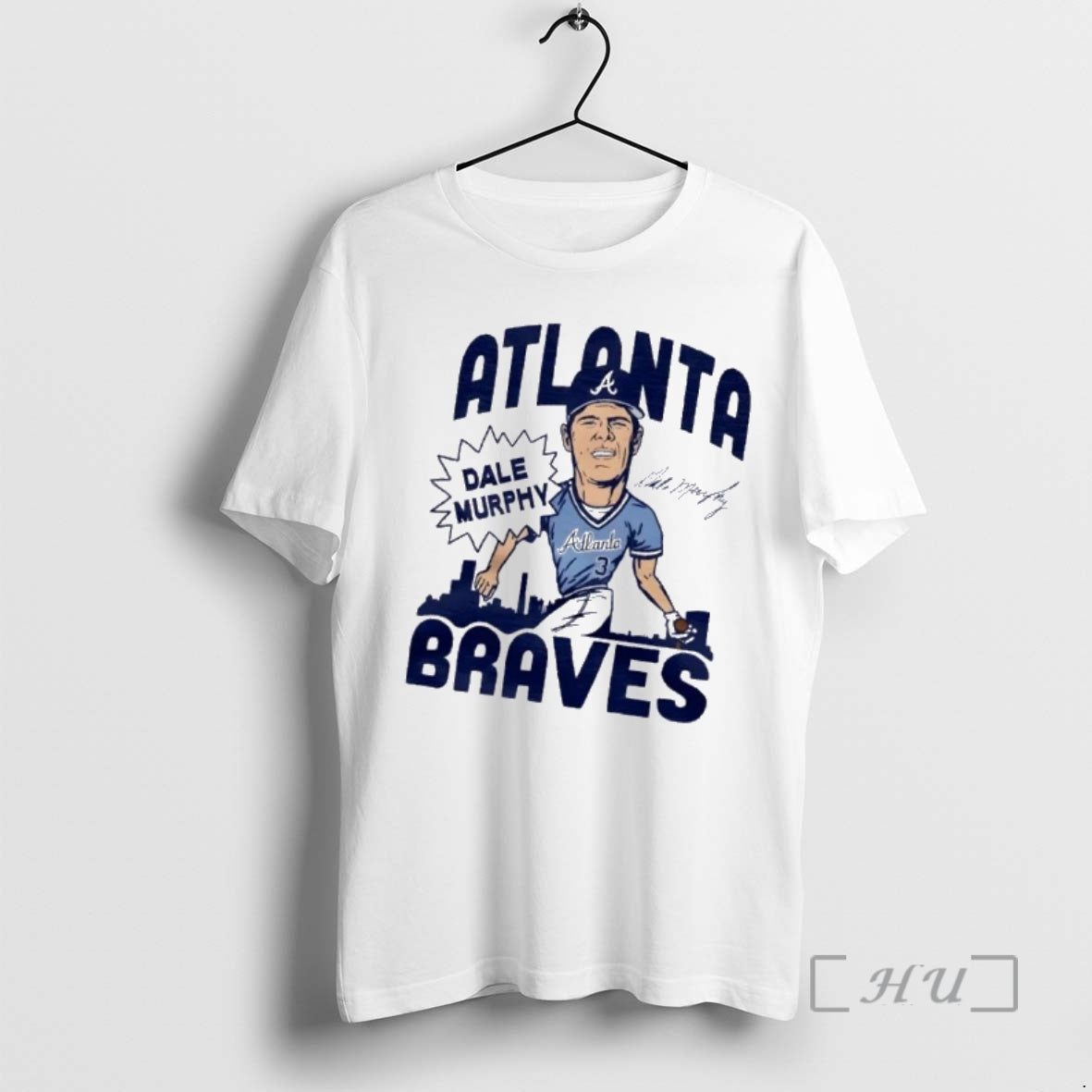 Officials Atlanta Braves Dale Murphy Swing Caricature Signature T-Shirts, Hoodie, Sweatshirt - T-Shirt, Sweatshirt, Hoodie
